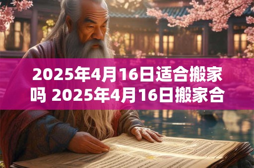 2025年4月16日适合搬家吗 2025年4月16日搬家合适吗