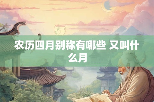农历四月别称有哪些 又叫什么月