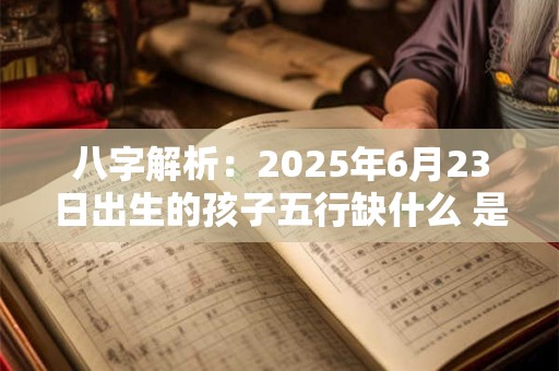 八字解析：2025年6月23日出生的孩子五行缺什么 是什么命