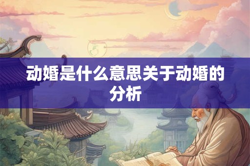 动婚是什么意思关于动婚的分析