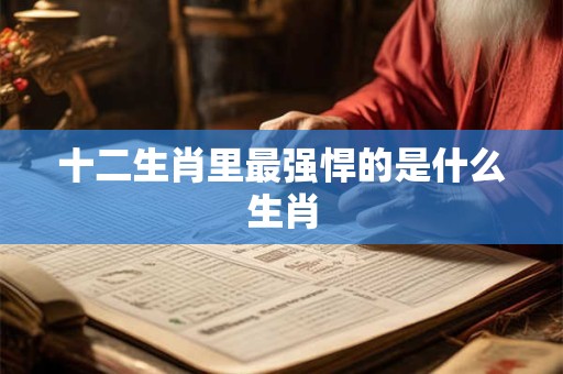 十二生肖里最强悍的是什么生肖