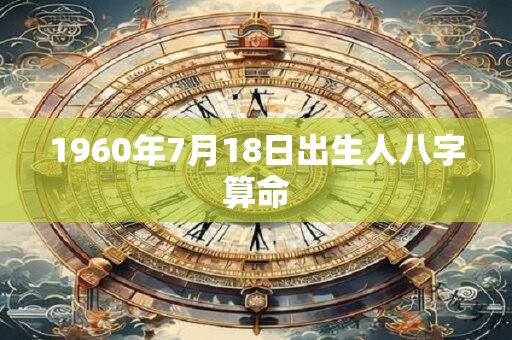 1960年7月18日出生人八字算命