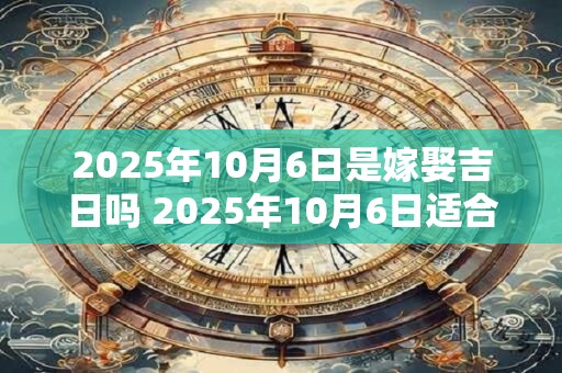 2025年10月6日是嫁娶吉日吗 2025年10月6日适合婚嫁吗