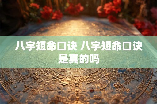 八字短命口诀 八字短命口诀是真的吗