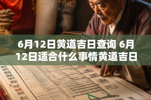 6月12日黄道吉日查询 6月12日适合什么事情黄道吉日吗
