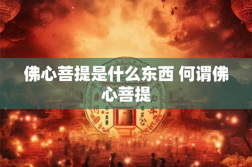 佛心菩提是什么东西 何谓佛心菩提