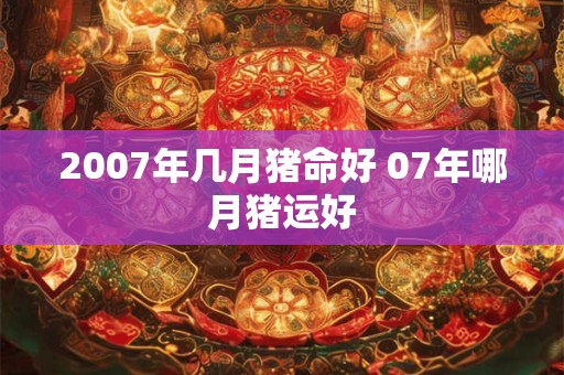 2007年几月猪命好 07年哪月猪运好