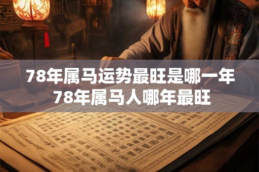 78年属马运势最旺是哪一年 78年属马人哪年最旺