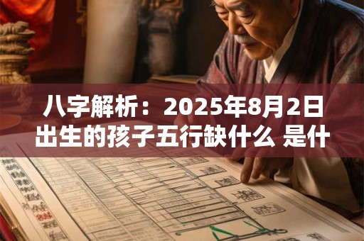 八字解析：2025年8月2日出生的孩子五行缺什么 是什么命