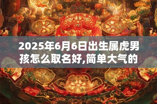 2025年6月6日出生属虎男孩怎么取名好,简单大气的男孩名字