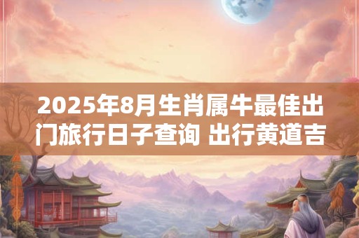 2025年8月生肖属牛最佳出门旅行日子查询 出行黄道吉日