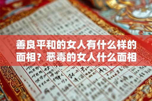 善良平和的女人有什么样的面相？恶毒的女人什么面相？