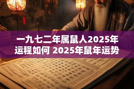一九七二年属鼠人2025年运程如何 2025年鼠年运势如何