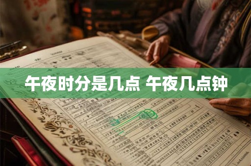 午夜时分是几点 午夜几点钟