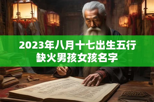 2023年八月十七出生五行缺火男孩女孩名字