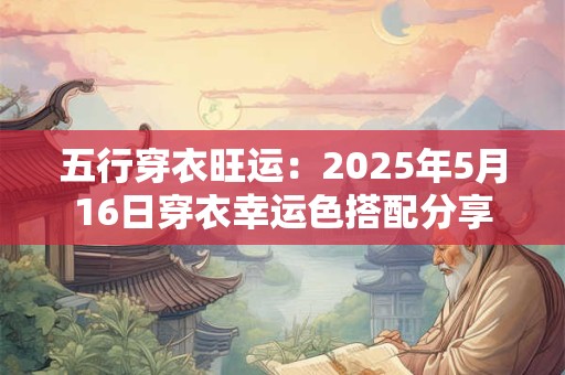 五行穿衣旺运：2025年5月16日穿衣幸运色搭配分享