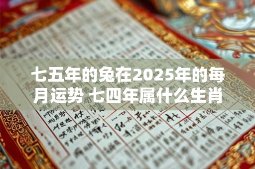 七五年的兔在2025年的每月运势 七四年属什么生肖