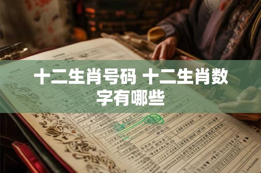 十二生肖号码 十二生肖数字有哪些