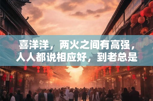 喜洋洋，两火之间有高强，人人都说相应好，到老总是不安康。