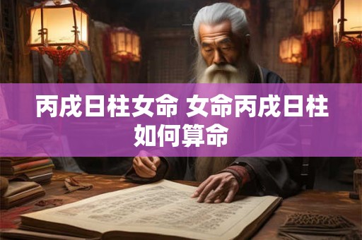 丙戌日柱女命 女命丙戌日柱如何算命