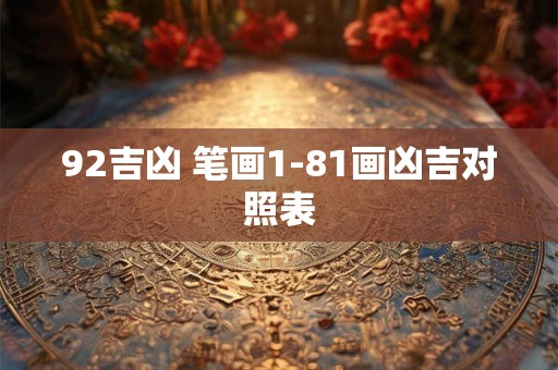 92吉凶 笔画1-81画凶吉对照表
