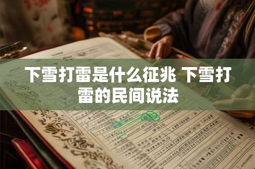 下雪打雷是什么征兆 下雪打雷的民间说法