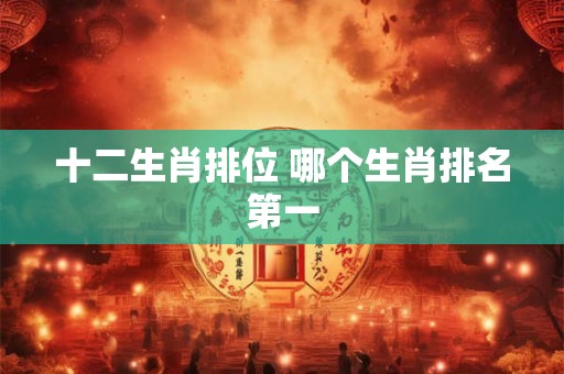 十二生肖排位 哪个生肖排名第一