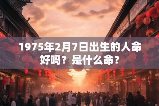 1975年2月7日出生的人命好吗？是什么命？