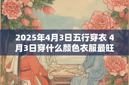 2025年4月3日五行穿衣 4月3日穿什么颜色衣服最旺运 2025年4月3日五行穿衣 4月3日穿什么颜色衣服最旺运