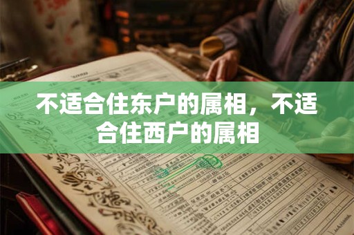 不适合住东户的属相,不适合住西户的属相 不适合住东户的属相,不适合住西户的属相