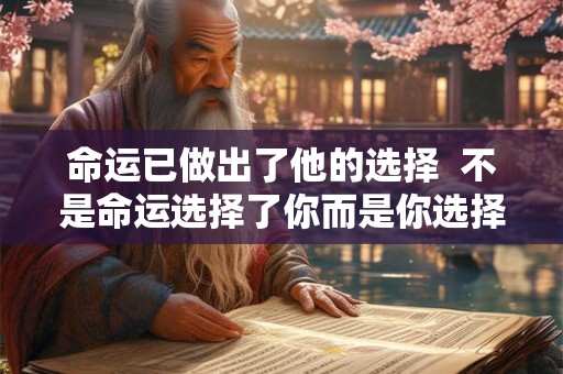 命运已做出了他的选择  不是命运选择了你而是你选择了命运