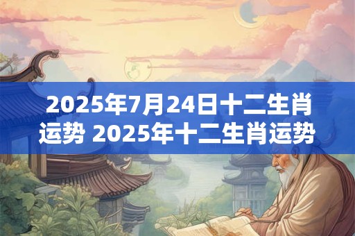 2025年7月24日十二生肖运势 2025年十二生肖运势7月24日如何 2025年7月24日十二生肖运势 2025年十二生肖运势7月24日如何