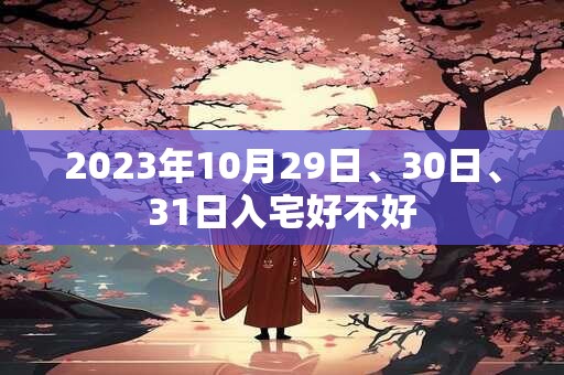 2023年10月29日、30日、31日入宅好不好