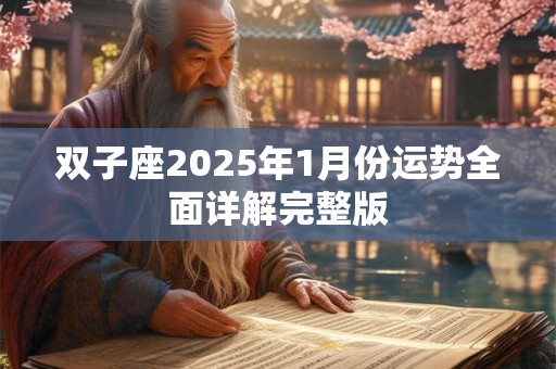 双子座2026年1月份运势全面详解完整版 双子座2026年1月份运势全面详解完整版