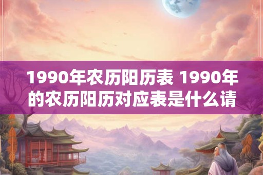 1990年农历阳历表 1990年的农历阳历对应表是什么请帮助拍照小助手找到答案