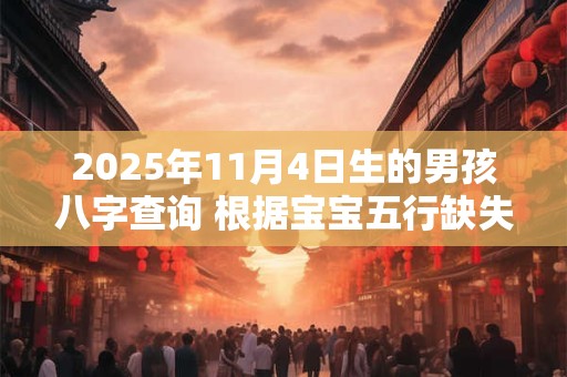 2025年11月4日生的男孩八字查询 根据宝宝五行缺失起名字