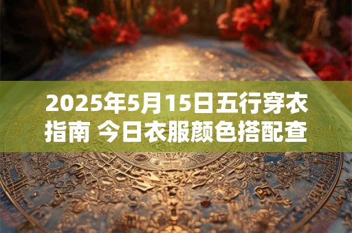 2025年5月15日五行穿衣指南 今日衣服颜色搭配查询