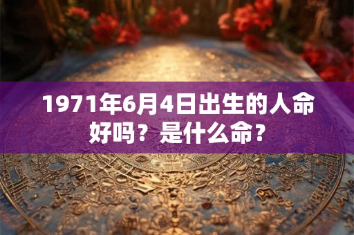 1971年6月4日出生的人命好吗？是什么命？