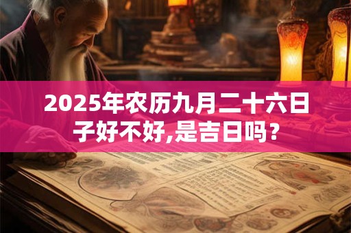 2025年农历九月二十六日子好不好,是吉日吗？