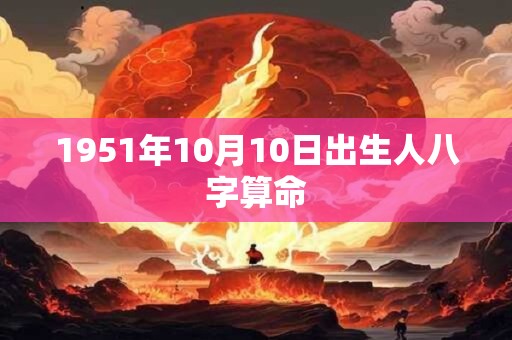 1951年10月10日出生人八字算命