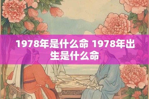 1978年是什么命 1978年出生是什么命