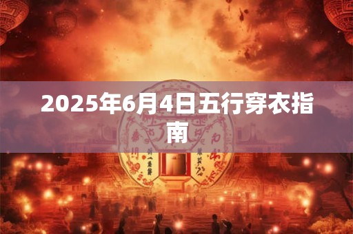 2025年6月4日五行穿衣指南