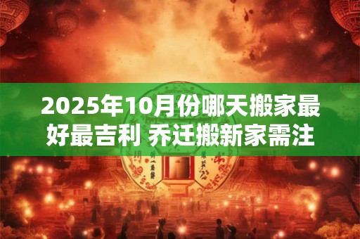 2025年10月份哪天搬家最好最吉利 乔迁搬新家需注意之事