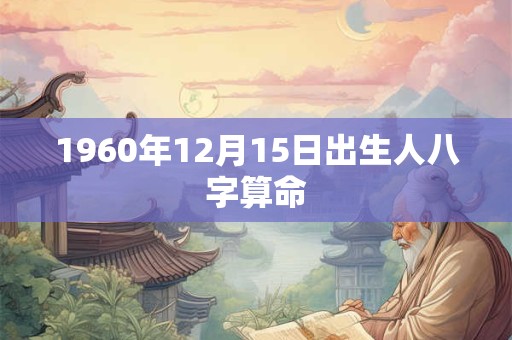 1960年12月15日出生人八字算命