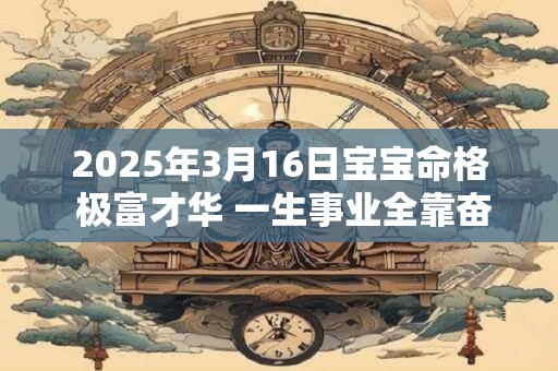 2025年3月16日宝宝命格 极富才华 一生事业全靠奋斗