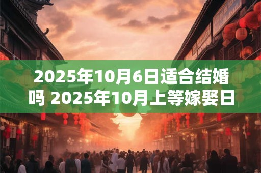 2025年10月6日适合结婚吗 2025年10月上等嫁娶日