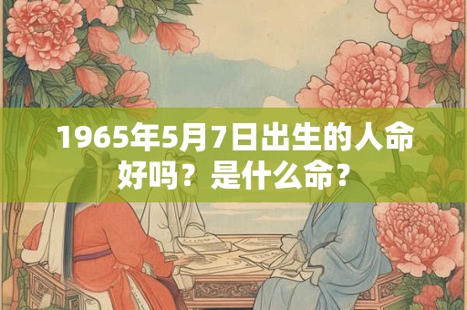 1965年5月7日出生的人命好吗？是什么命？