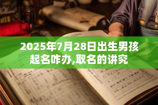 2026年7月28日出生男孩起名咋办,取名的讲究
