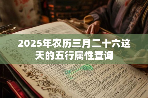 2025年农历三月二十六这天的五行属性查询