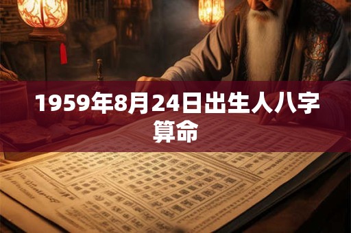 1959年8月24日出生人八字算命